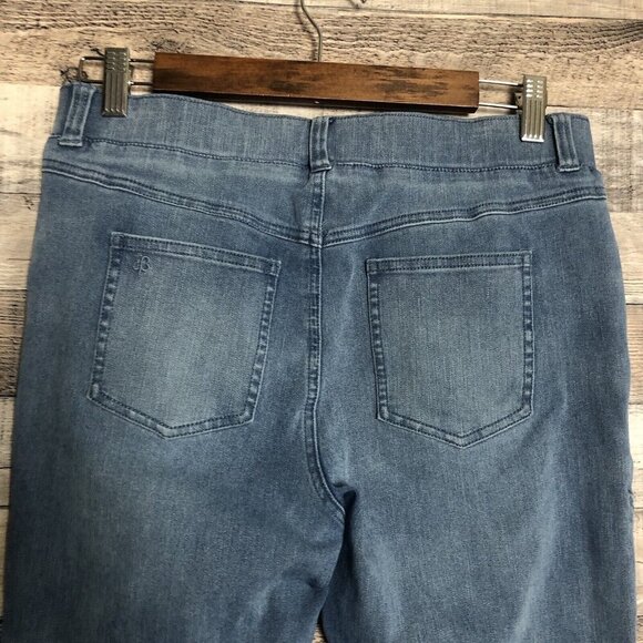 Betabrand Jeans Womens Medium Petite Blue Ankle Cropped Stretch Denim Pull On - Picture 4 of 10